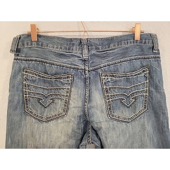 Helix Jeans Mens 36x35* Blue Straight Leg Medium Wash Denim Casual Pants Cotton - Picture 7 of 8